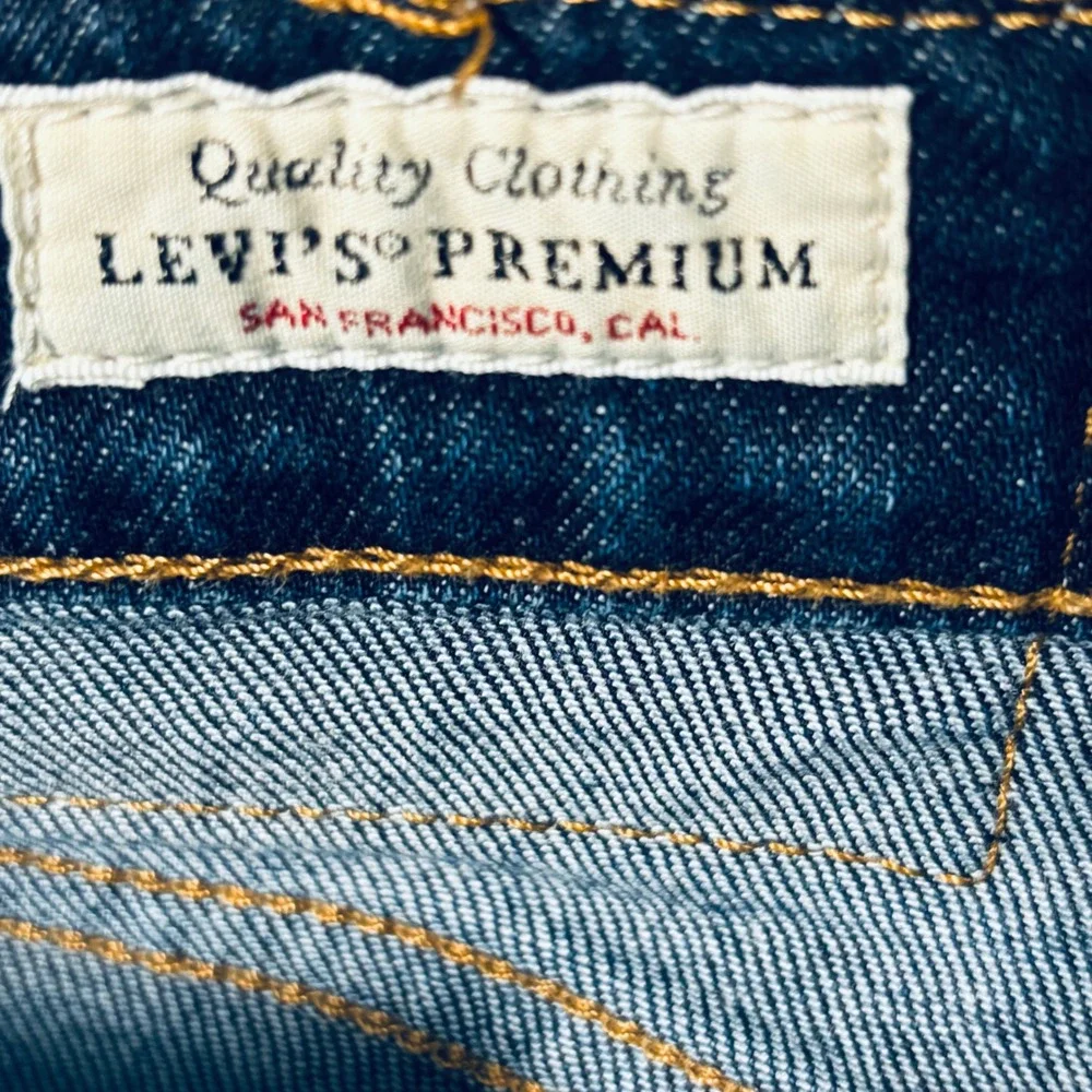 Levis 512 original Red Tab‎ Slim Taper Jeans Mens 32x30 Dark Blue Premium Denim